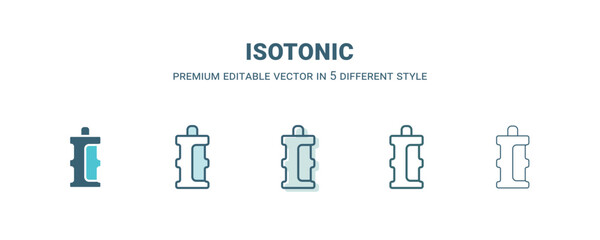 isotonic icon in 5 different style. Outline, filled, two color, thin isotonic icon isolated on white background. Editable vector can be used web and mobile