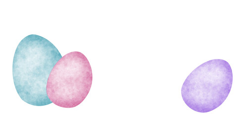 easter eggs on a transparent background. There is an empty space for the text of congratulations on Easter