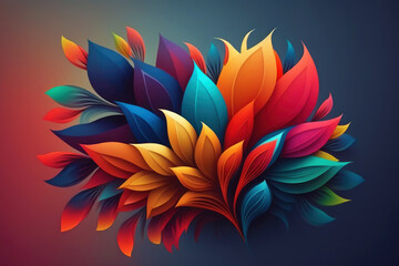 Abstract colorful background with flowers, abstract colorful flower bouquet illustration. Generative AI