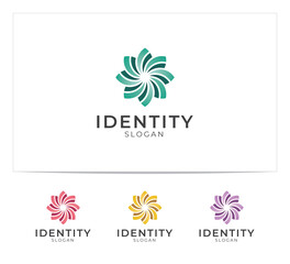 Fototapeta na wymiar Flower logo design vector, colorful, elegant and luxury style