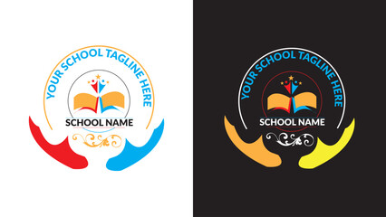 Educational  vector logo design fully editable high quality,100% text editable only for adobe stock.