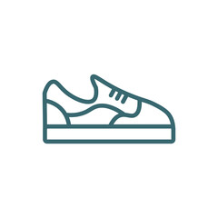 gym shoes icon. Thin line gym shoes icon from fashion and things  collection. Outline vector isolated on white background. Editable gym shoes symbol can be used web and mobile