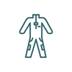 working coverall icon. Thin line working coverall icon from fashion and things  collection. Outline vector isolated on white background. Editable working coverall symbol can be used web and mobile