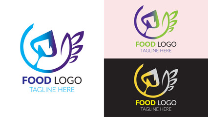 Creative Food  vector logo design fully editable high quality,100% text editable only for adobe stock.