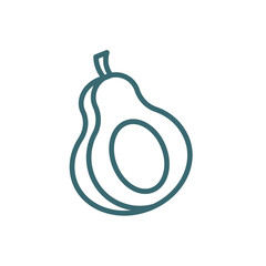 avocado icon. Thin line avocado icon from vegetables and fruits collection. Outline vector isolated on white background. Editable avocado symbol can be used web and mobile