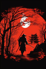 Samurai created with Generative AI Technology	