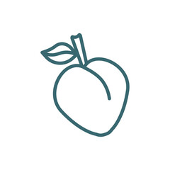 peach icon. Thin line peach icon from vegetables and fruits collection. Outline vector isolated on white background. Editable peach symbol can be used web and mobile