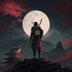 Samurai created with Generative AI Technology	