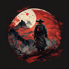 Samurai created with Generative AI Technology	