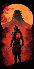 Samurai created with Generative AI Technology	