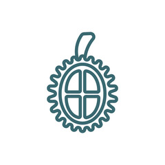 durian icon. Thin line durian icon from vegetables and fruits collection. Outline vector isolated on white background. Editable durian symbol can be used web and mobile