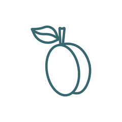 apricot icon. Thin line apricot icon from vegetables and fruits collection. Outline vector isolated on white background. Editable apricot symbol can be used web and mobile