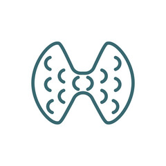 thyroid gland icon. Thin line thyroid gland icon from medical and healthcare collection. Outline vector isolated on white background. Editable thyroid gland symbol can be used web and mobile