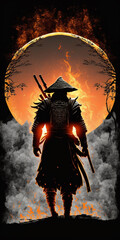 Samurai created with Generative AI Technology	