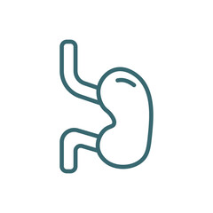 Obraz premium esophagus icon. Thin line esophagus icon from medical and healthcare collection. Outline vector isolated on white background. Editable esophagus symbol can be used web and mobile