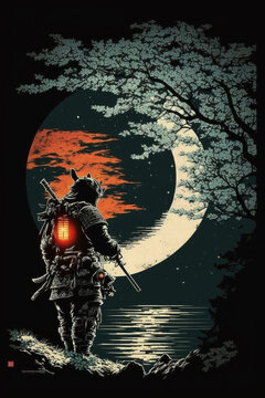 Samurai created with Generative AI Technology	