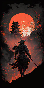 Samurai created with Generative AI Technology	
