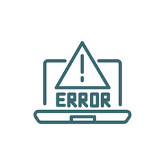 program error icon. Thin line program error icon from information technology collection. Outline vector isolated on white background. Editable program error symbol can be used web and mobile