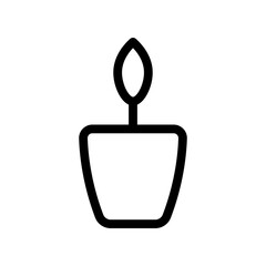 Pot and plant icon. Black contour linear silhouette. Front side view. Editable strokes. Vector simple flat graphic illustration. Isolated object on a white background. Isolate.