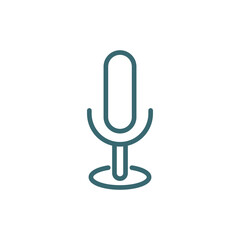 basic microphone icon. Thin line basic microphone icon from technology collection. Outline vector isolated on white background. Editable basic microphone symbol can be used web and mobile