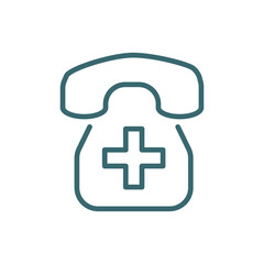 hospital phone icon. Thin line hospital phone icon from technology collection. Outline vector isolated on white background. Editable hospital phone symbol can be used web and mobile