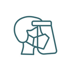 face shield icon. Thin line face shield icon from technology collection. Outline vector isolated on white background. Editable face shield symbol can be used web and mobile