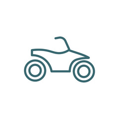 quad bike sign icon. Thin line quad bike sign icon from transportation collection. Outline vector isolated on white background. Editable quad bike sign symbol can be used web and mobile