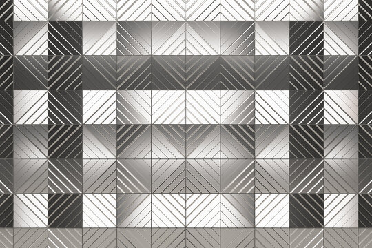 Silver square abstract background, Grunge surface, 3d Rendering
