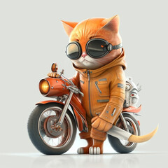 Biker Cat created with Generative AI Technology