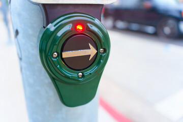 Close-up of a Pedestrian Crossing Button