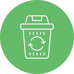 Trash Multicolor Circle Line Inverted Icon