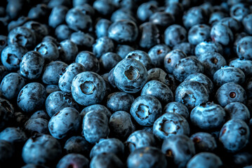 Ripe delicious blueberries as a texture
