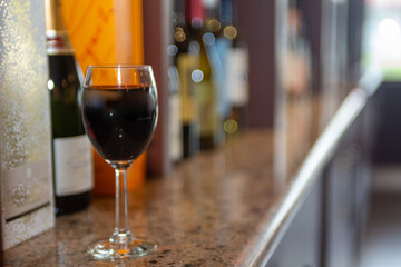 A glass of red wine