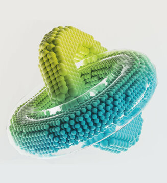 This stunning isolated object is a 3D illustration of a closeup of a green rope with an elastic pattern. 