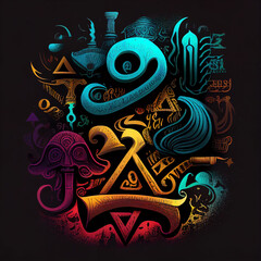 Abstract Colorful Shapes Inspired by Ancient Egypt - Atenvalley.com