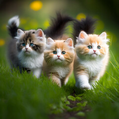 Adorable Chubby Kittens created with Generative AI Technology
