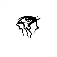 vector illustration of a crying eye