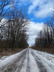 Obraz na płótnie Canvas road in the snow