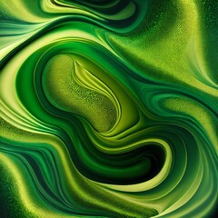 abstract complex swirl gradient green wave, generative art by A.I