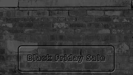 Black Friday sign against brick wall background