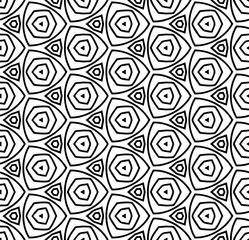 Black and white seamless pattern texture. Greyscale ornamental graphic design. Mosaic ornaments. Pattern template. Vector illustration. EPS10.