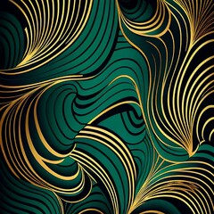 Green and Gold seamless background