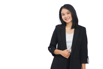 Young Business Woman Wearing Professional Office Suit Isolated