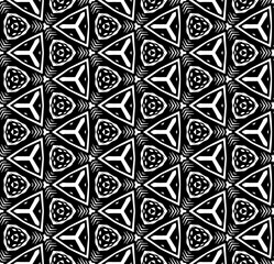 Black and white seamless pattern texture. Greyscale ornamental graphic design. Mosaic ornaments. Pattern template. Vector illustration. EPS10.