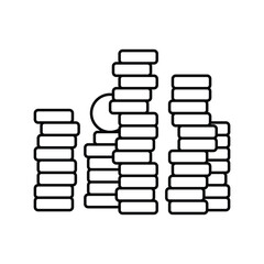 stack treasure golden line icon vector illustration