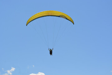 Paragliding in a sunny day
