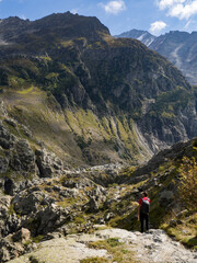 hiking in the mountains