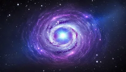 Behangcirkel  a purple and blue spiral shaped object in the middle of the night sky.  generative ai © Jevjenijs