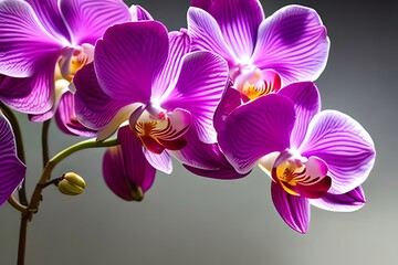 Obraz na płótnie Canvas Beautiful Orchid Flowers Close-Up. Tropical Flowers. Generative AI