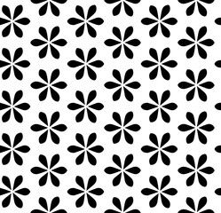 Black and white seamless pattern texture. Greyscale ornamental graphic design. Mosaic ornaments. Pattern template. Vector illustration. EPS10.